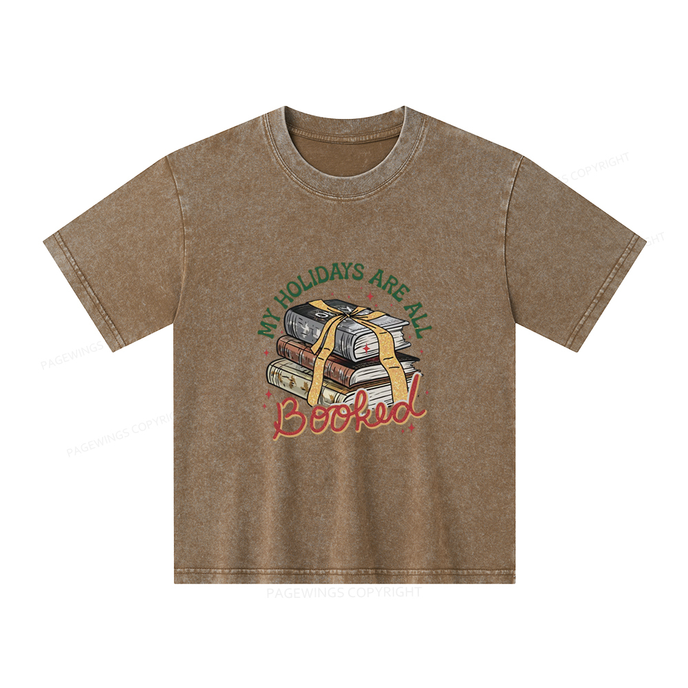 Pagewings My Holidays Are All Booked Unisex Kids Washed T-shirt