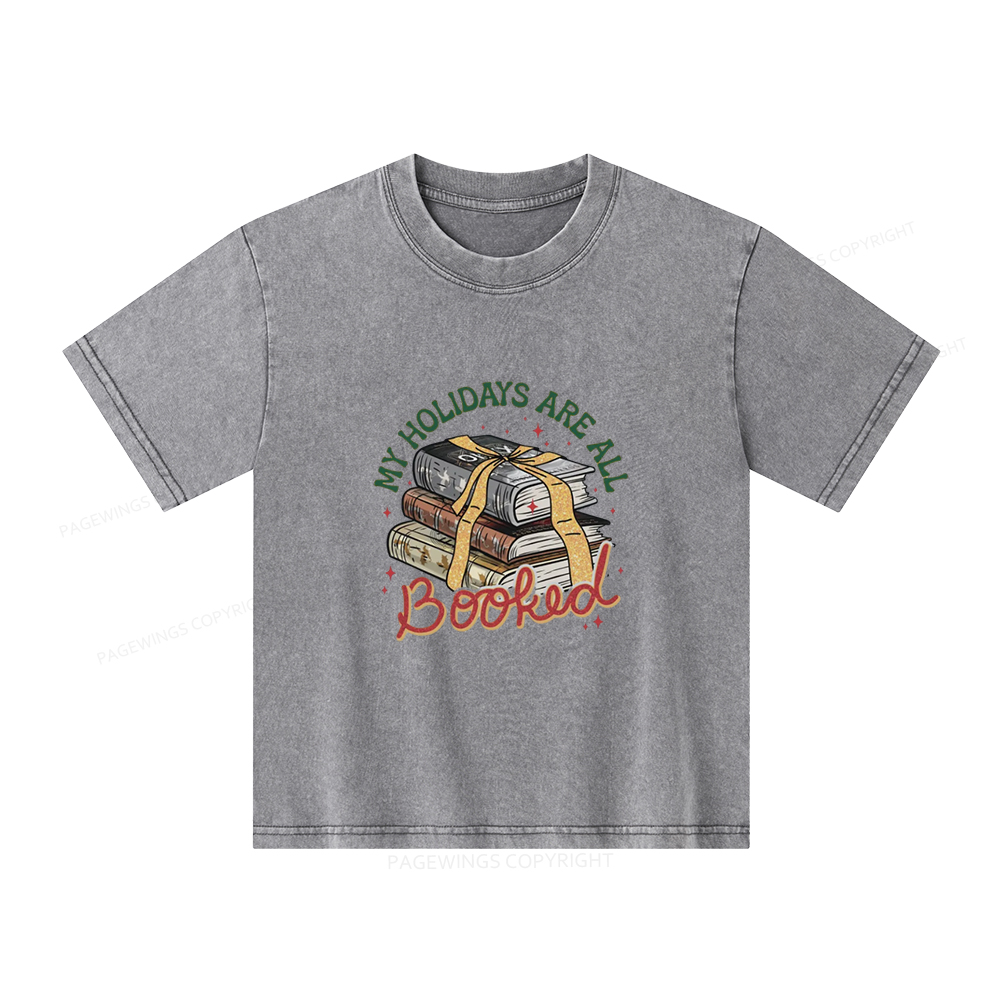 Pagewings My Holidays Are All Booked Unisex Kids Washed T-shirt
