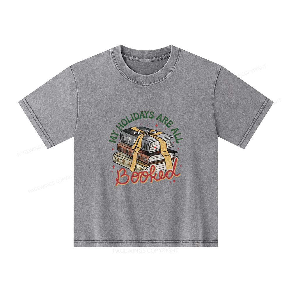 Pagewings My Holidays Are All Booked Unisex Kids Washed T-shirt