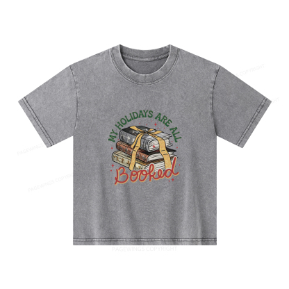 Pagewings My Holidays Are All Booked Unisex Kids Washed T-shirt