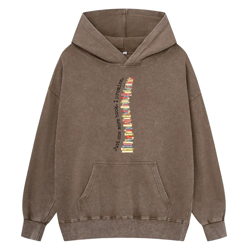 Pagewings Just One More Book I Promise Unisex Washed Hoodie