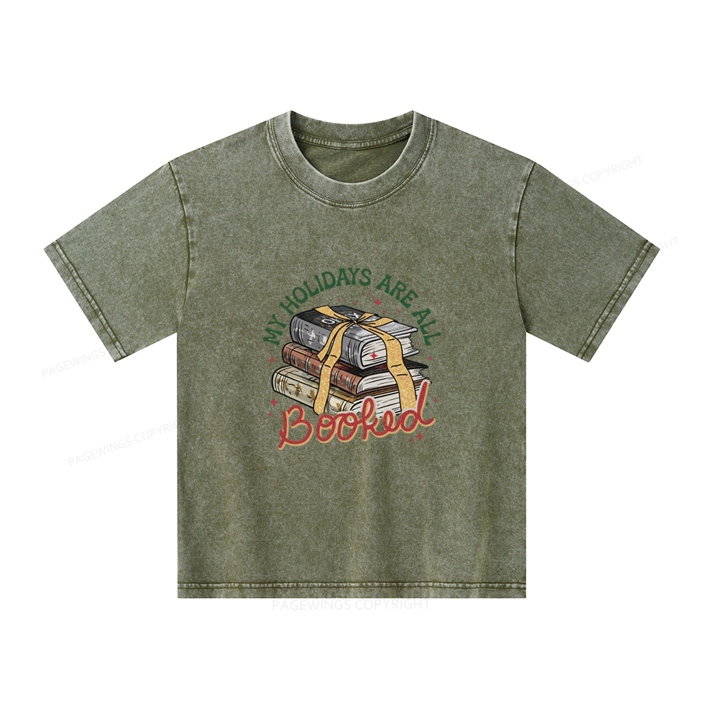 Pagewings My Holidays Are All Booked Unisex Kids Washed T-shirt