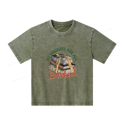 Pagewings My Holidays Are All Booked Unisex Kids Washed T-shirt