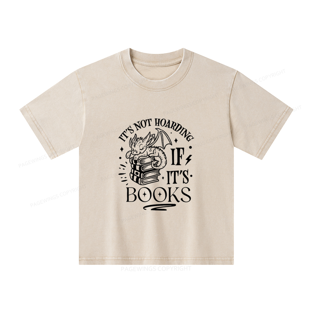 Pagewings It's Not Hoarding If It's Books Unisex Kids Washed T-shirt