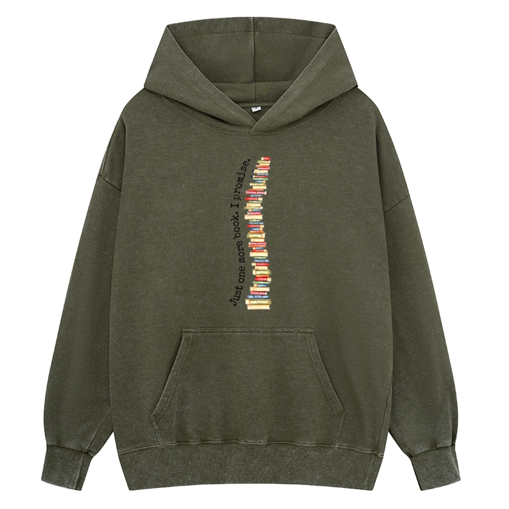 Pagewings Just One More Book I Promise Unisex Washed Hoodie