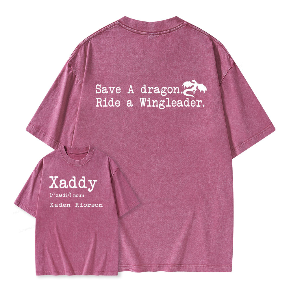 Pagewings Xaddy Save A Dragon Ride A Wingleader Unisex Washed T-shirt