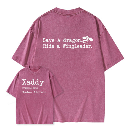 Pagewings Xaddy Save A Dragon Ride A Wingleader Unisex Washed T-shirt
