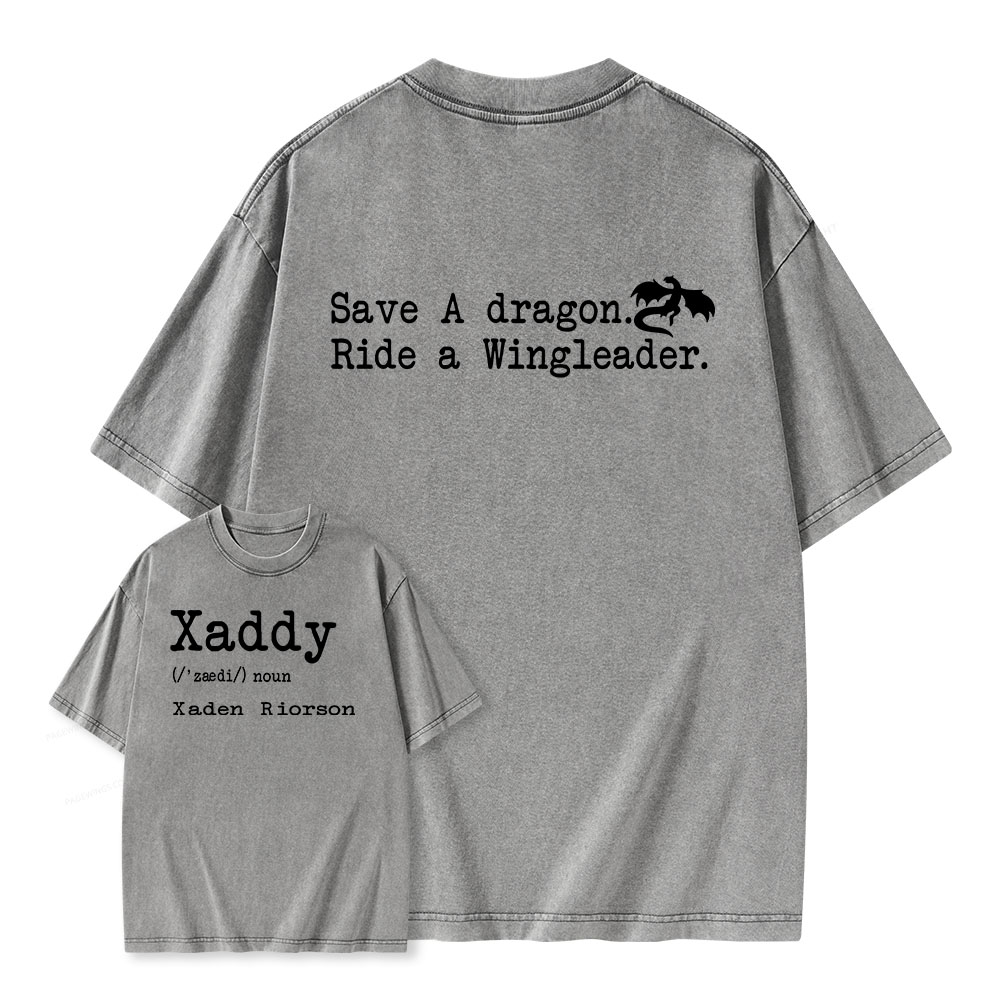 Pagewings Xaddy Save A Dragon Ride A Wingleader Unisex Washed T-shirt