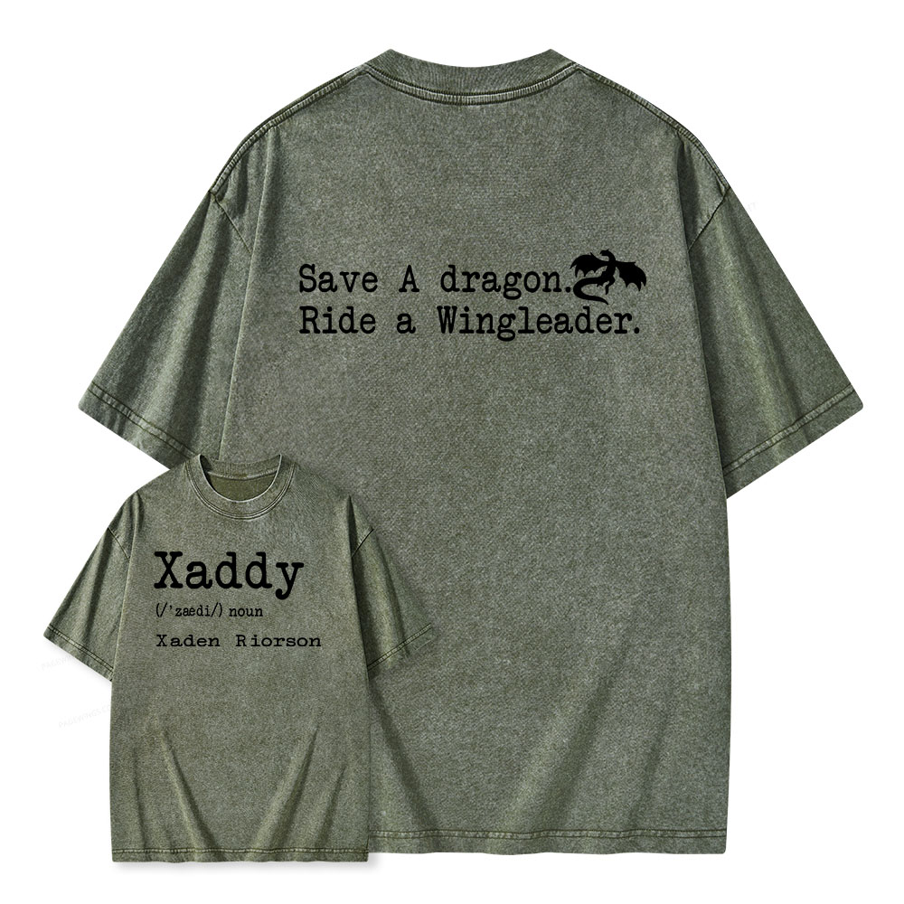 Pagewings Xaddy Save A Dragon Ride A Wingleader Unisex Washed T-shirt