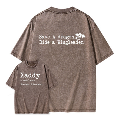 Pagewings Xaddy Save A Dragon Ride A Wingleader Unisex Washed T-shirt