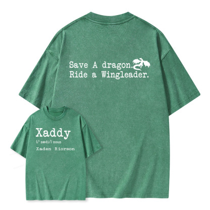 Pagewings Xaddy Save A Dragon Ride A Wingleader Unisex Washed T-shirt