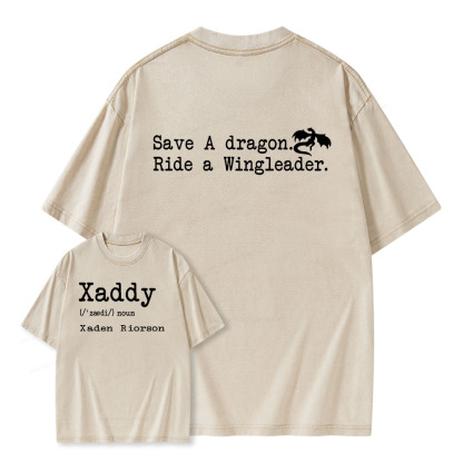 Pagewings Xaddy Save A Dragon Ride A Wingleader Unisex Washed T-shirt