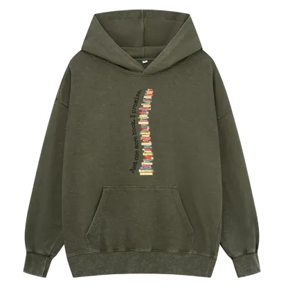 Pagewings Just One More Book I Promise Unisex Washed Hoodie