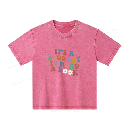Pagewings It's A Good Day To Read A Book Unisex Kids Washed T-shirt