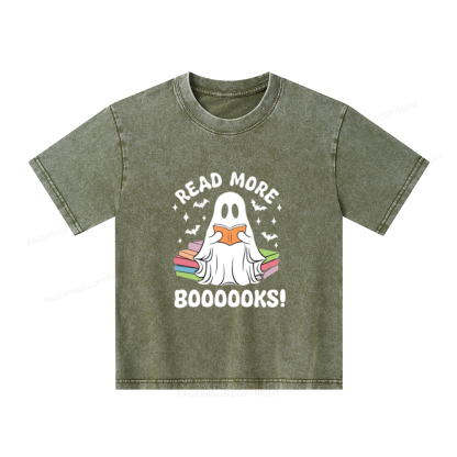 Pagewings Halloween Read More Booooks Unisex Kids Washed T-shirt