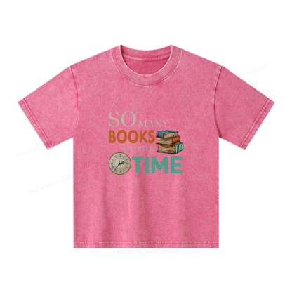Pagewings So Many Books So Little Time Book Unisex Kids Washed T-shirt