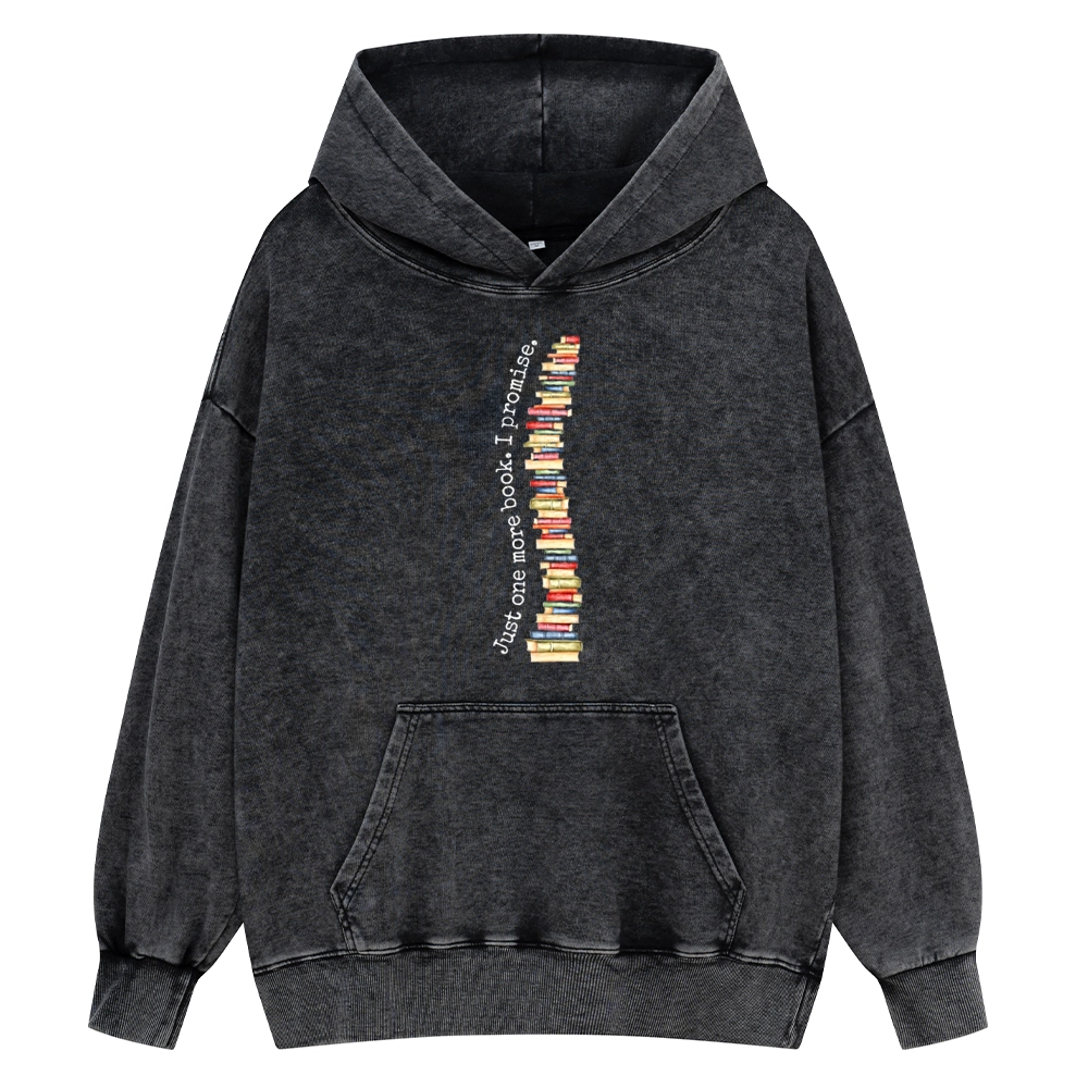 Pagewings Just One More Book I Promise Unisex Washed Hoodie