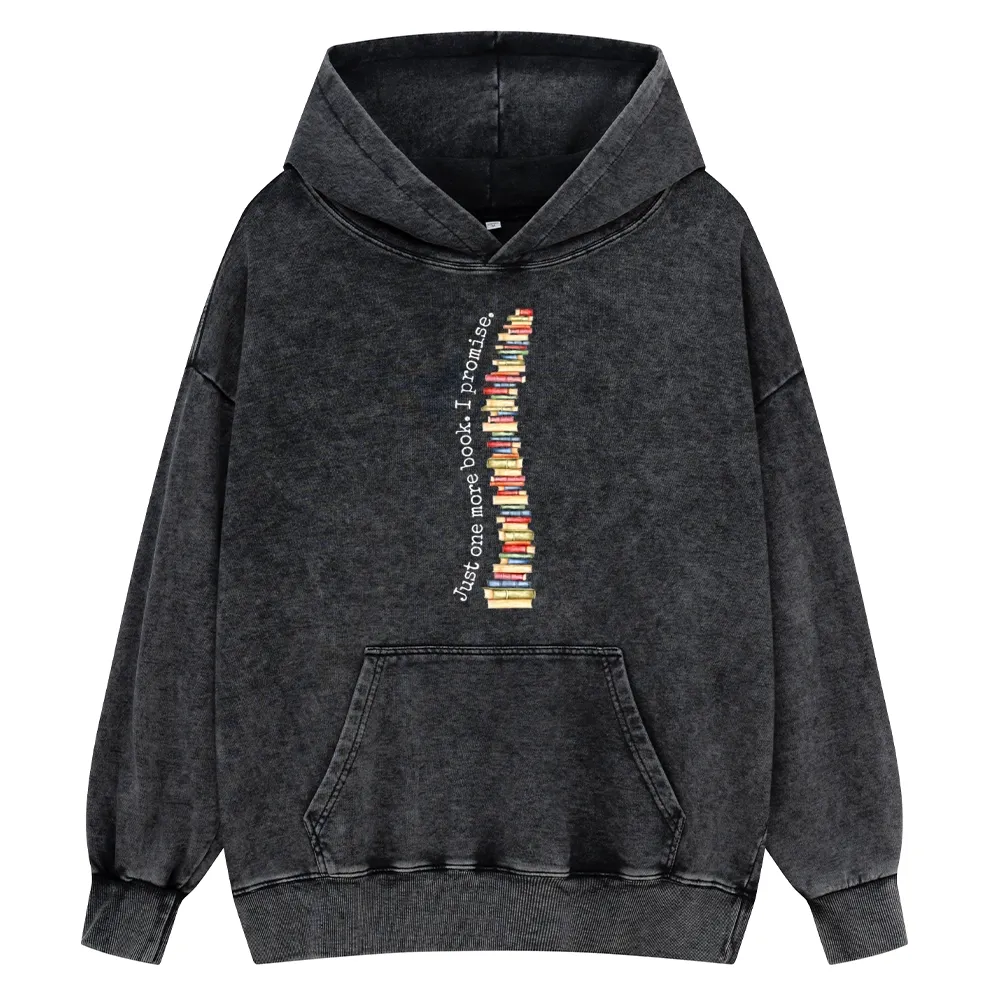 Pagewings Just One More Book I Promise Unisex Washed Hoodie