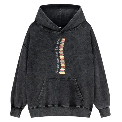 Pagewings Just One More Book I Promise Unisex Washed Hoodie