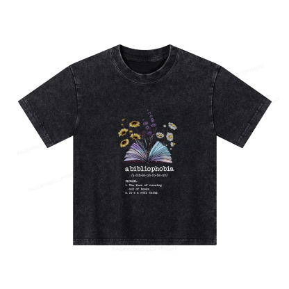 Pagewings Bibliophile Reading Unisex Kids Washed T-shirt