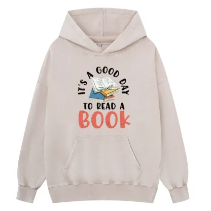 Pagewings It’s a Good Day to Read a Book Unisex Washed Hoodie