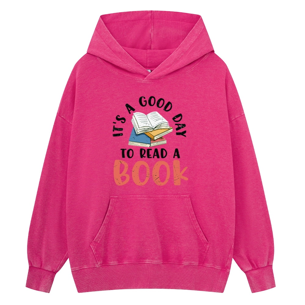 Pagewings It’s a Good Day to Read a Book Unisex Washed Hoodie