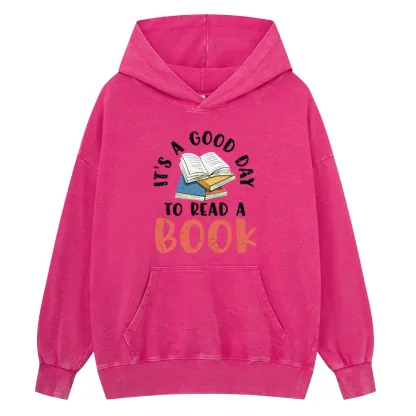 Pagewings It’s a Good Day to Read a Book Unisex Washed Hoodie