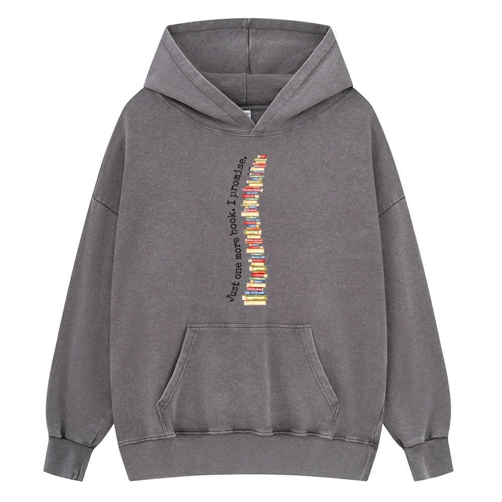 Pagewings Just One More Book I Promise Unisex Washed Hoodie