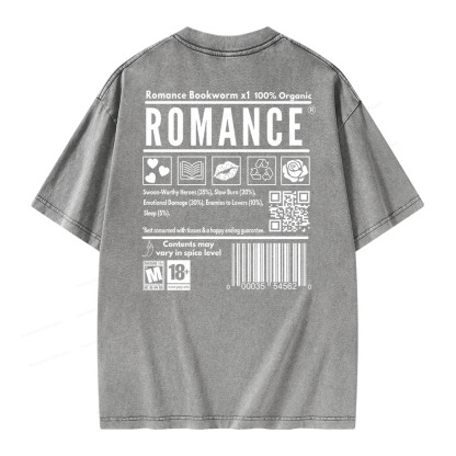 Pagewings Romance Bookworm Unisex Washed T-shirt