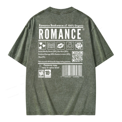 Pagewings Romance Bookworm Unisex Washed T-shirt