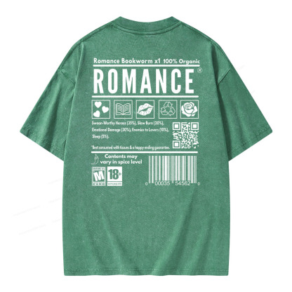 Pagewings Romance Bookworm Unisex Washed T-shirt