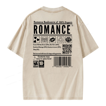 Pagewings Romance Bookworm Unisex Washed T-shirt