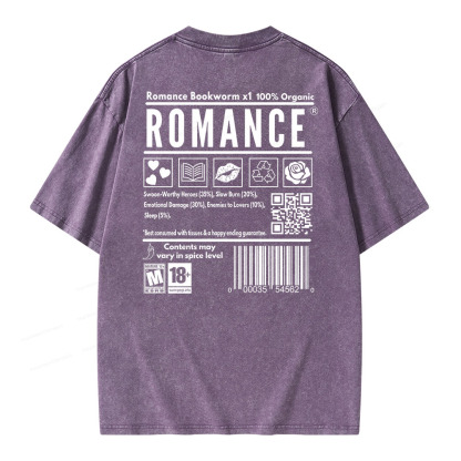 Pagewings Romance Bookworm Unisex Washed T-shirt