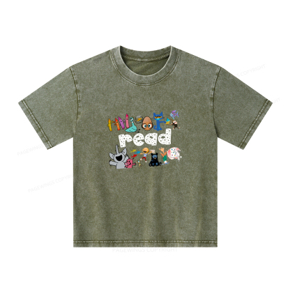 Pagewings Reading Bookish Unisex Kids Washed T-shirt