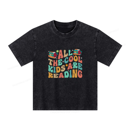 Pagewings All The Cool Kids Are Reading Unisex Kids Washed T-shirt