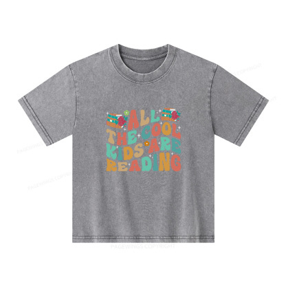 Pagewings All The Cool Kids Are Reading Unisex Kids Washed T-shirt