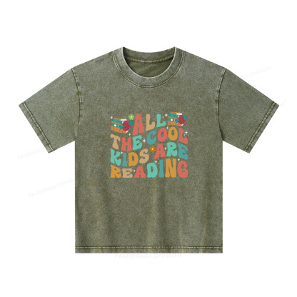 Pagewings All The Cool Kids Are Reading Unisex Kids Washed T-shirt