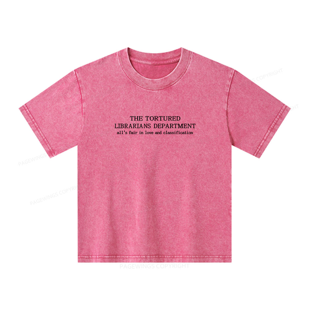 Pagewings The Tortured Librarians Departmen Unisex Kids Washed T-shirt