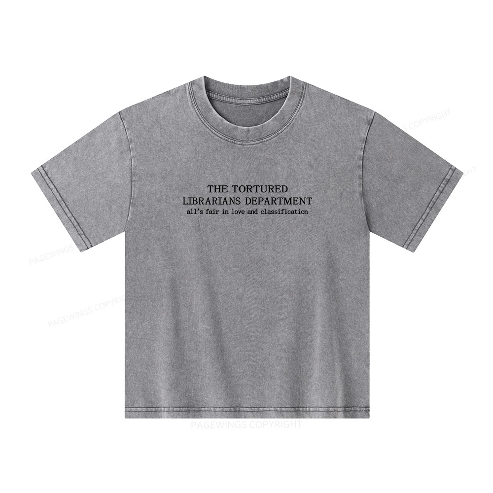 Pagewings The Tortured Librarians Departmen Unisex Kids Washed T-shirt