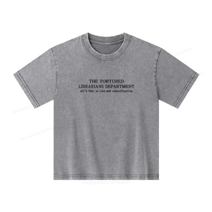 Pagewings The Tortured Librarians Departmen Unisex Kids Washed T-shirt