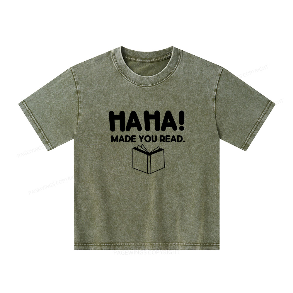 Pagewings Made You Read Unisex Kids Washed T-shirt