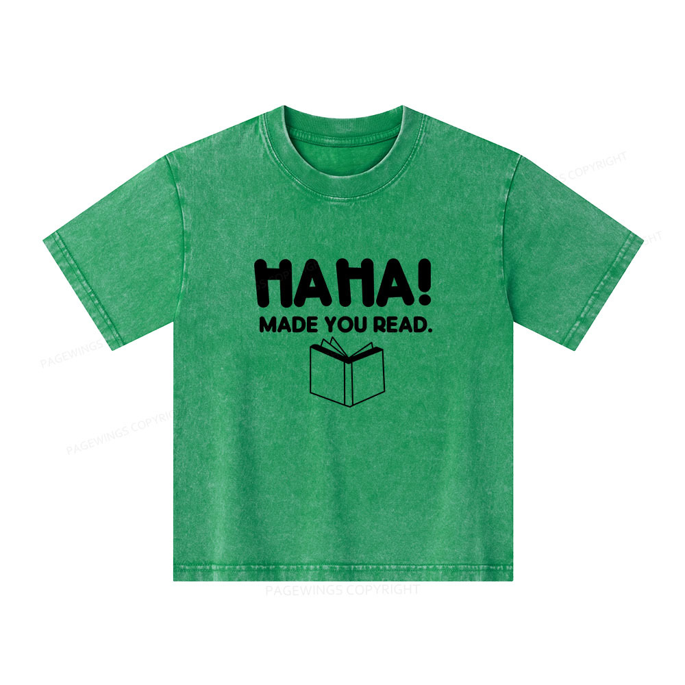 Pagewings Made You Read Unisex Kids Washed T-shirt