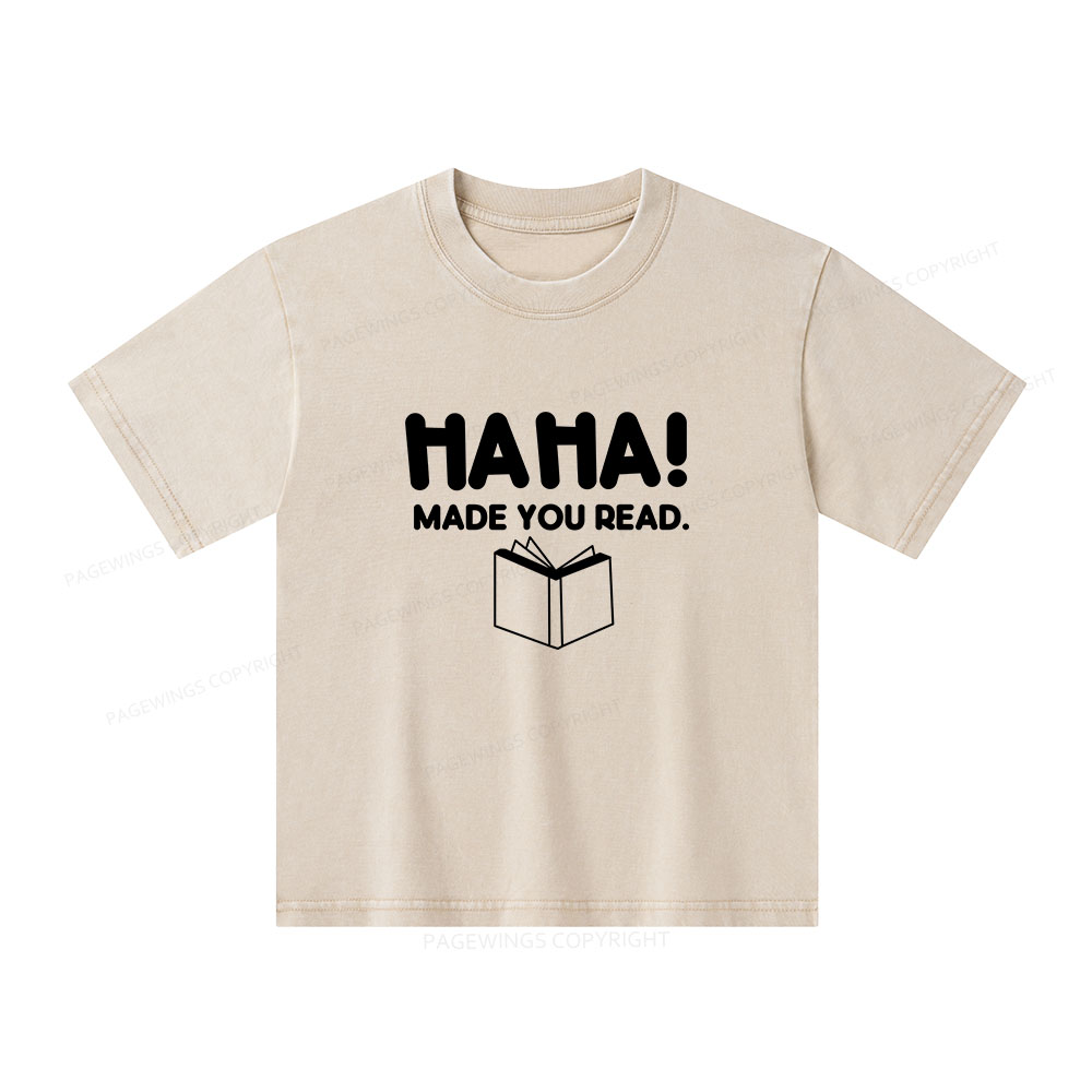 Pagewings Made You Read Unisex Kids Washed T-shirt