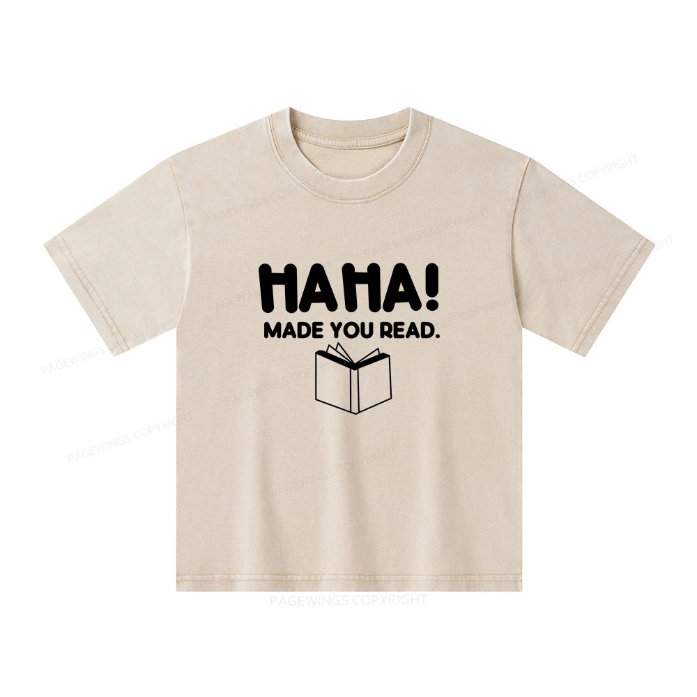 Pagewings Made You Read Unisex Kids Washed T-shirt