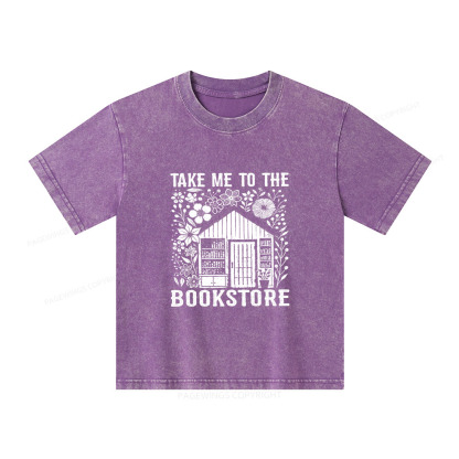 Pagewings Take Me To The Bookstore Unisex Kids Washed T-shirt
