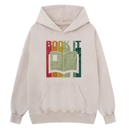 Pagewings Book It Retro 80s Unisex Washed Hoodie