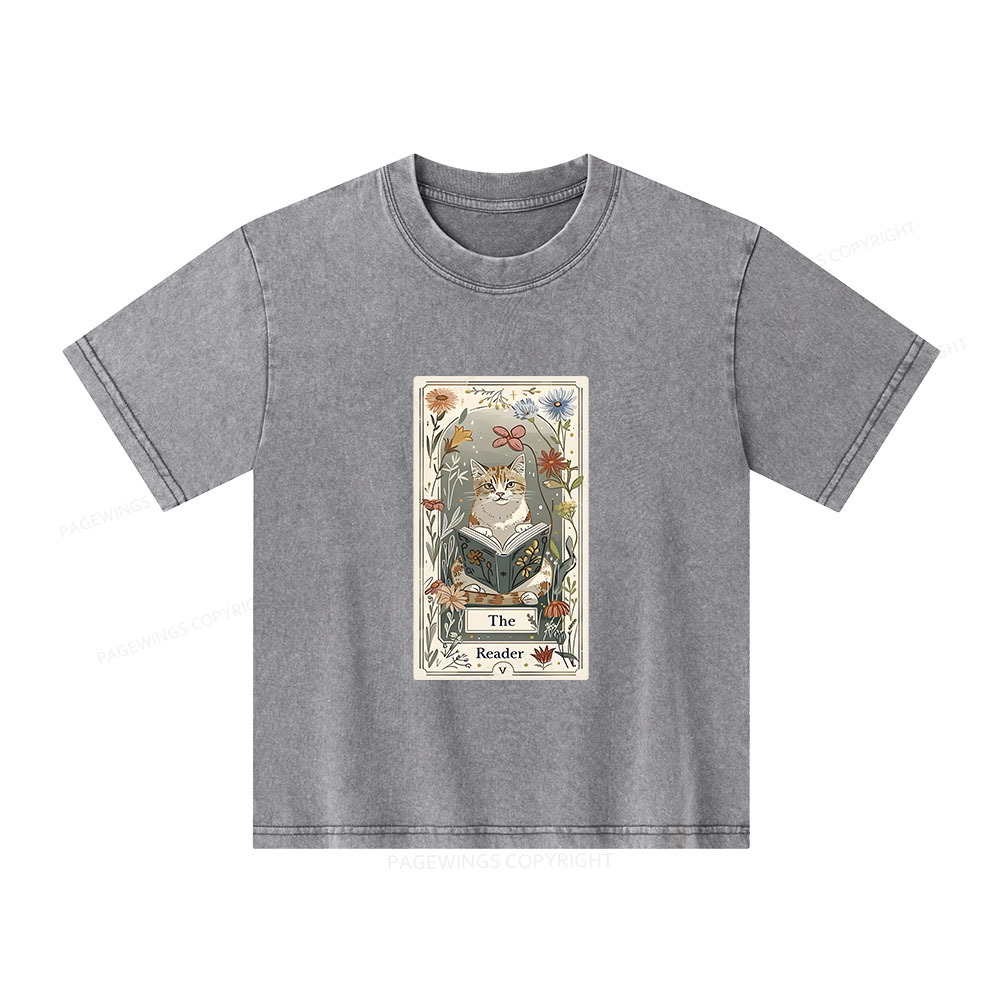 Pagewings The Reader Unisex Kids Washed T-shirt