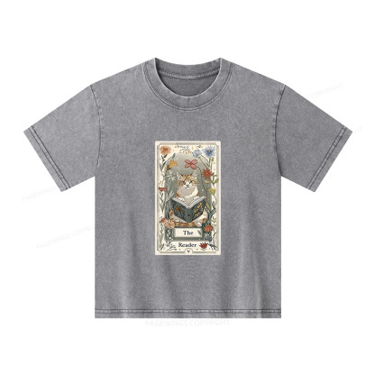 Pagewings The Reader Unisex Kids Washed T-shirt