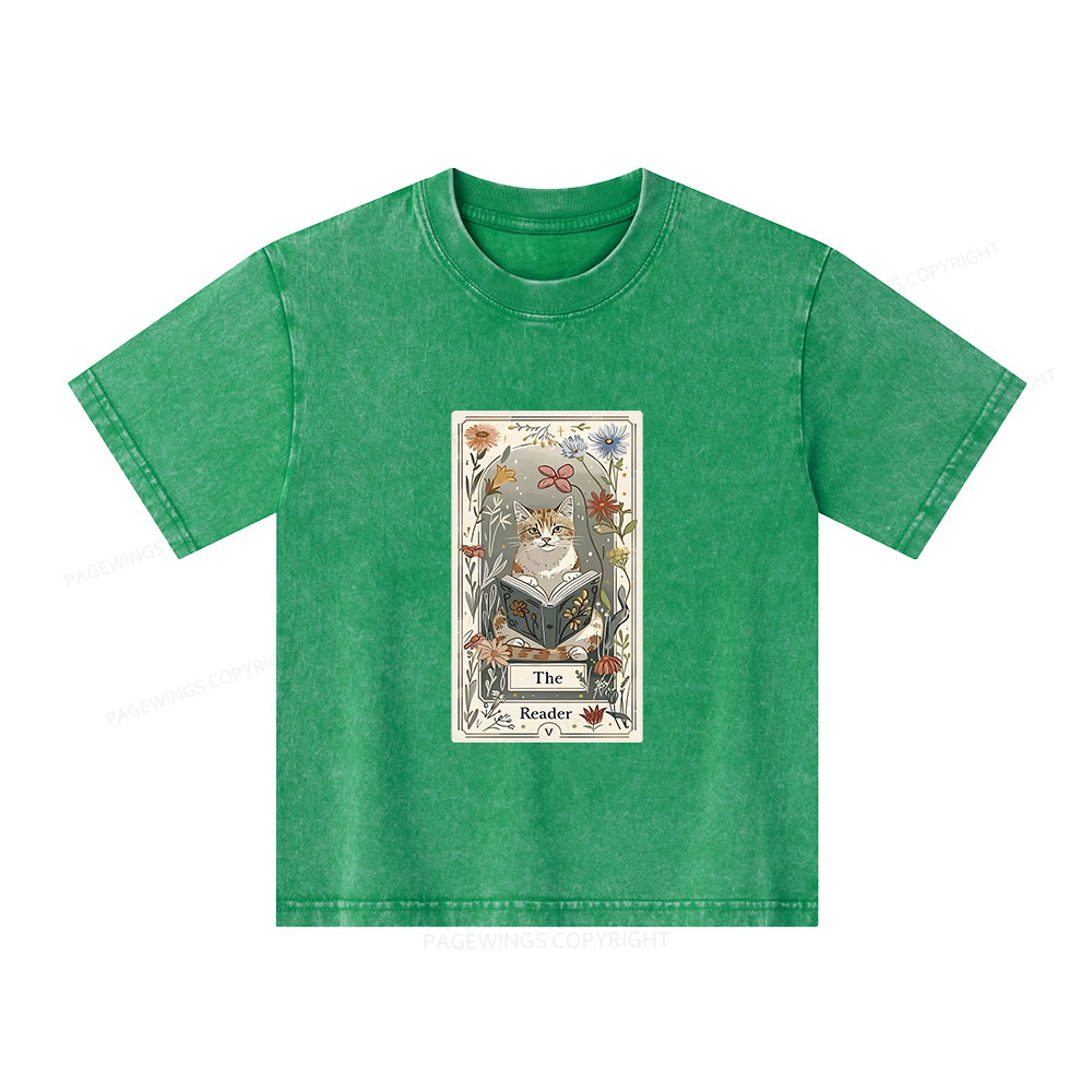 Pagewings The Reader Unisex Kids Washed T-shirt