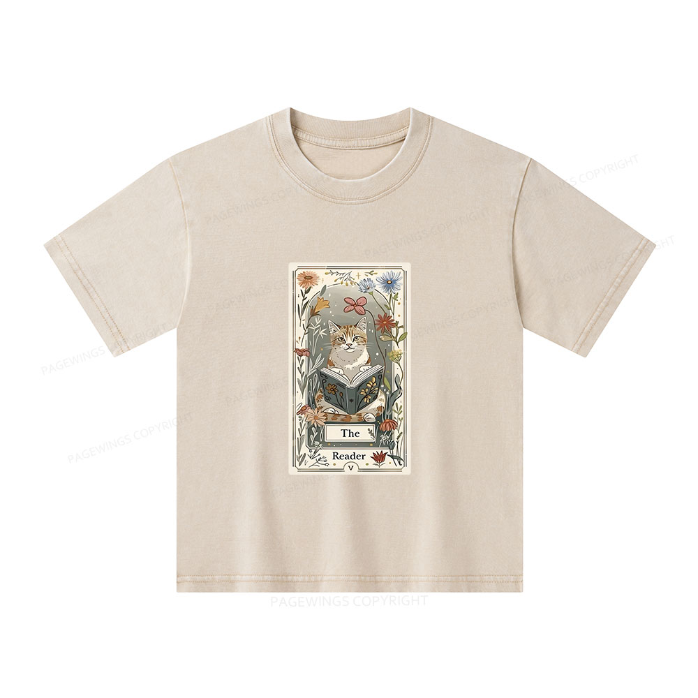 Pagewings The Reader Unisex Kids Washed T-shirt